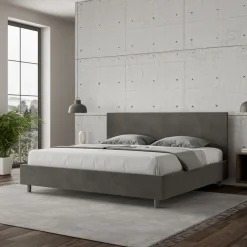 Letto Matrimoniale 190x200 cm con Testata in Microfibra Made in Italy - Pallone