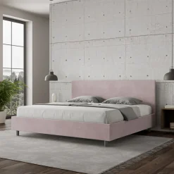 Letto Matrimoniale 190x200 cm con Testata in Microfibra Made in Italy - Pallone
