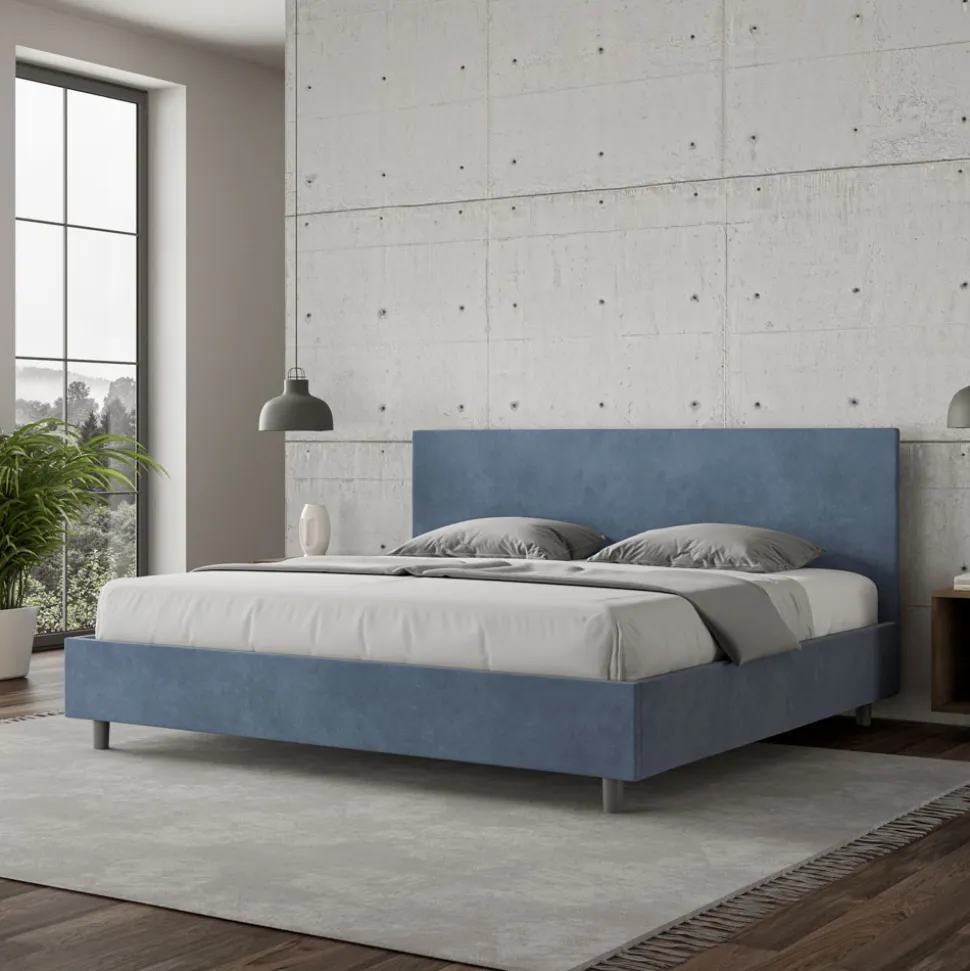 Letto Matrimoniale 180x200 cm con Testata in Microfibra Made in Italy - Pallone