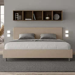 Letto Matrimoniale 180x200 cm con Testata in Similpelle Made in Italy - Pallone