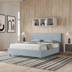 Letto Matrimoniale 160x200 cm con Testata in Microfibra Made in Italy - Pallone