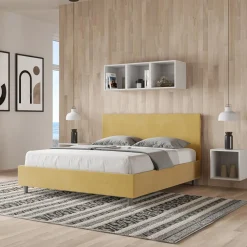 Letto Matrimoniale 160x200 cm con Testata in Microfibra Made in Italy - Pallone