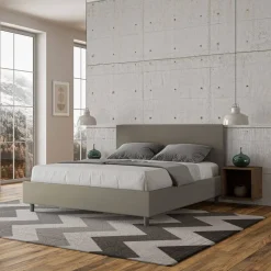 Letto Matrimoniale 160x200 cm con Testata in Similpelle Made in Italy - Pallone