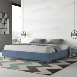 Letto Matrimoniale 190x200 cm e Rivestito in Microfibra Made in Italy - Atleta