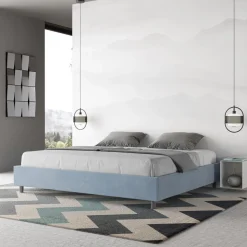 Letto Matrimoniale 190x200 cm e Rivestito in Microfibra Made in Italy - Atleta