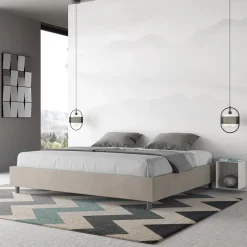Letto Matrimoniale 190x200 cm e Rivestito in Microfibra Made in Italy - Atleta