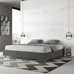 Letto Matrimoniale 190x200 cm e Rivestito in Microfibra Made in Italy - Atleta