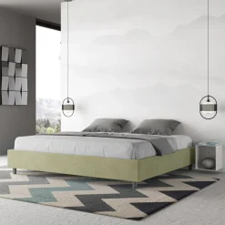 Letto Matrimoniale 190x200 cm e Rivestito in Microfibra Made in Italy - Atleta