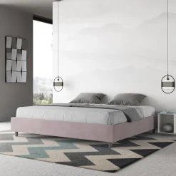 Letto Matrimoniale 180x200 cm e Rivestito in Microfibra Made in Italy - Atleta