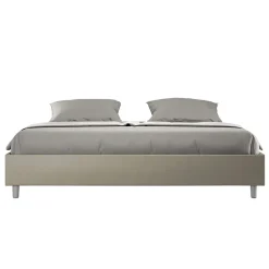 Letto Matrimoniale 200x200 cm Rivestito in Similpelle Made in Italy - Atleta