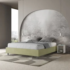 Letto Matrimoniale 160x200 cm Rivestito in Microfibra Made in Italy - Atleta