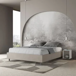 Letto Matrimoniale 160x200 cm Rivestito in Microfibra Made in Italy - Atleta