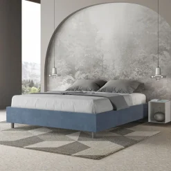 Letto Matrimoniale 160x200 cm Rivestito in Microfibra Made in Italy - Atleta