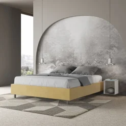 Letto Matrimoniale 160x200 cm Rivestito in Microfibra Made in Italy - Atleta