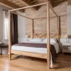 Letto Matrimoniale 180x200 con Baldacchino in Legno Teak Massello - Tempera
