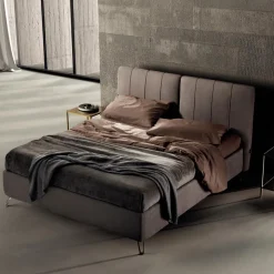 Letto Matrimoniale 160x190 con Imbottitura con Profili Cordonati Verticali - Nices