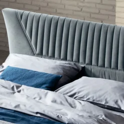 Letto Matrimoniale 160x190 con Inserti Trapuntati a Doghe Larghe - Fresche