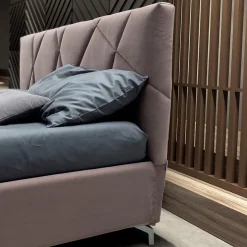 Letto Matrimoniale 160x190 con Lavorazione a Trapuntatura Geometrica - Ciottolino