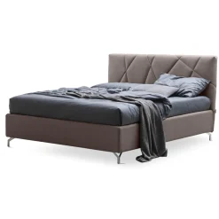 Letto Matrimoniale 160x190 con Lavorazione a Trapuntatura Geometrica - Ciottolino
