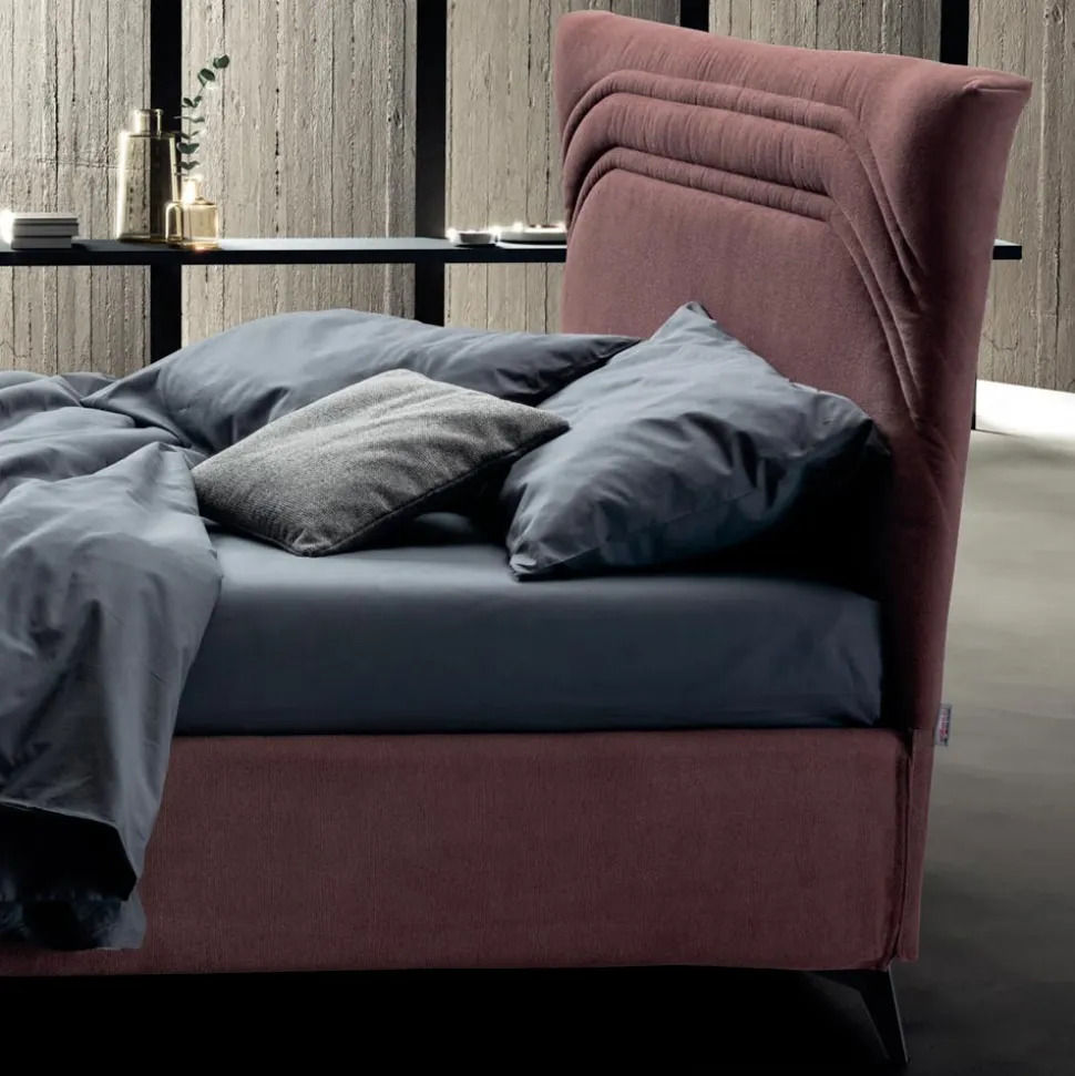 Letto Matrimoniale 160x190 con Linee Ricurve e Doppia Fascia Trapuntata - Gioie