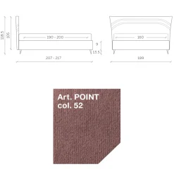 Letto Matrimoniale 160x190 con Linee Ricurve e Doppia Fascia Trapuntata - Gioie