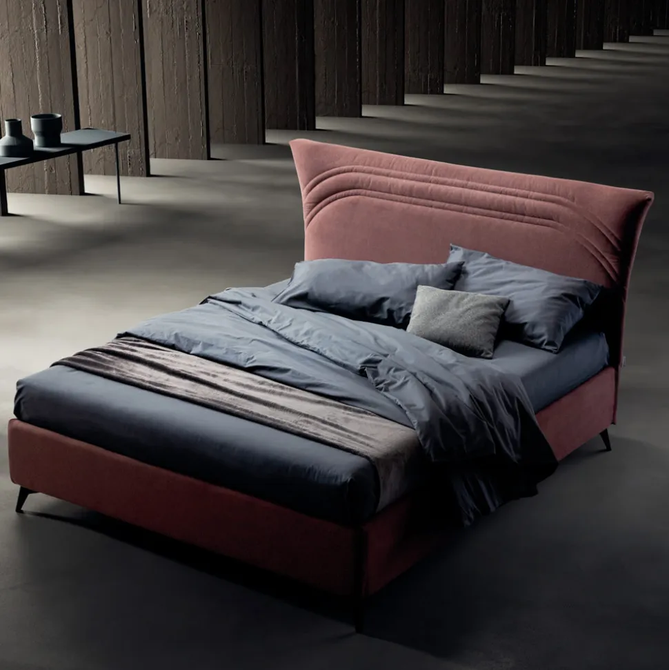 Letto Matrimoniale 160x190 con Linee Ricurve e Doppia Fascia Trapuntata - Gioie