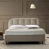 Letto Matrimoniale 160x190 con Linee Ricurve e Bottoni Made in Italy - Oriente