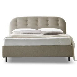 Letto Matrimoniale 160x190 con Linee Ricurve e Bottoni Made in Italy - Oriente