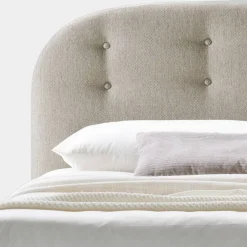 Letto Matrimoniale 160x190 con Linee Ricurve e Bottoni Made in Italy - Oriente