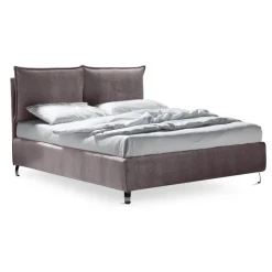 Letto Matrimoniale 160x190 con 2 Soffici Cuscinoni con Balza Perimetrale - Ernesta