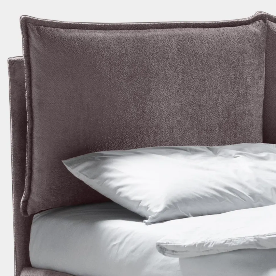 Letto Matrimoniale 160x190 con 2 Soffici Cuscinoni con Balza Perimetrale - Ernesta