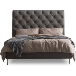 Letto Matrimoniale 160x190 con Testata Alta e Trapuntata Made in Italy - Sallie