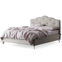 Letto Matrimoniale 160x190 con Testata a Balza Perimetrale e Bottoni - Riposo
