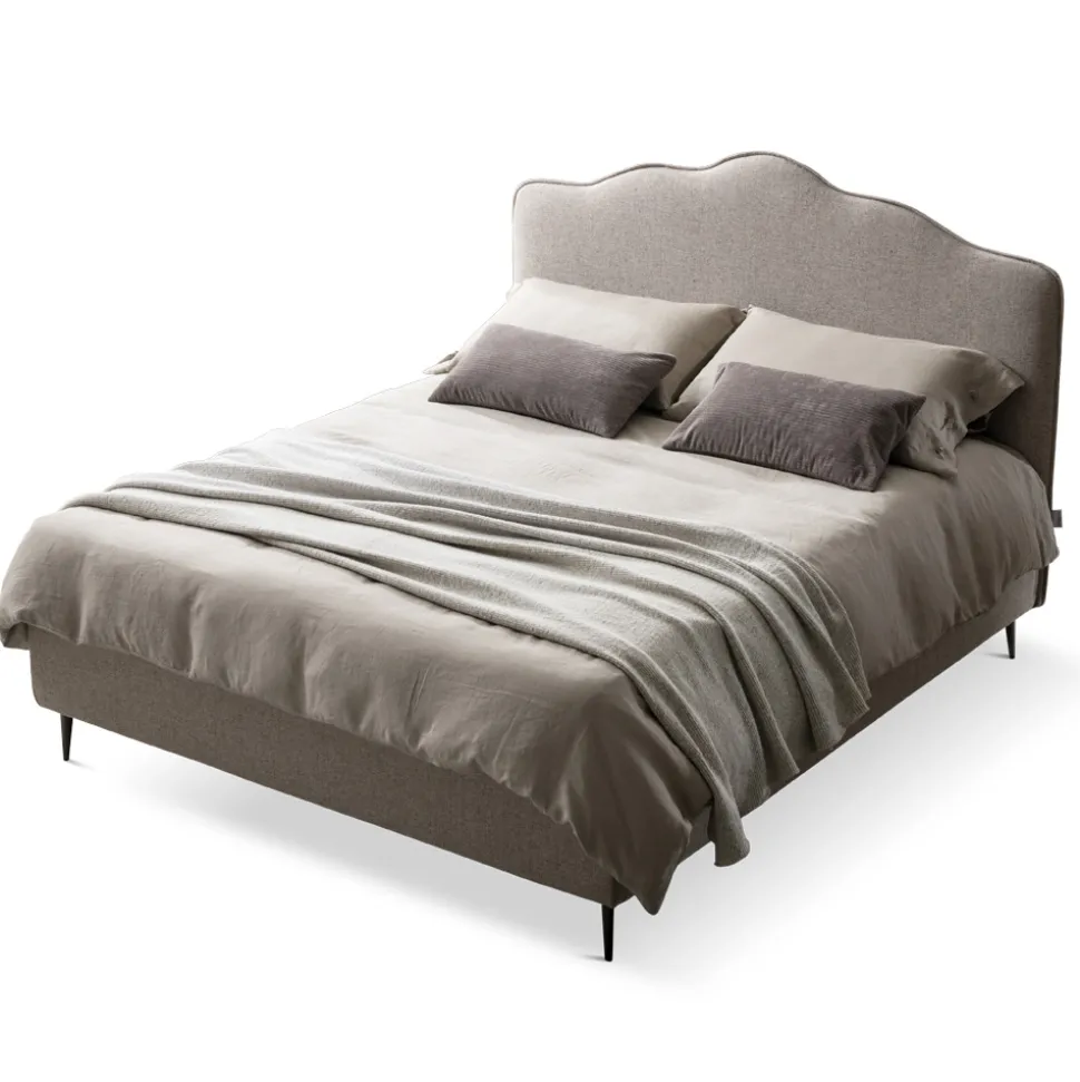 Letto Matrimoniale 160x190 con Testata a Balza Perimetrale Made in Italy - Riposo