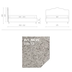 Letto Matrimoniale 160x190 con Testata a Balza Perimetrale Made in Italy - Riposo