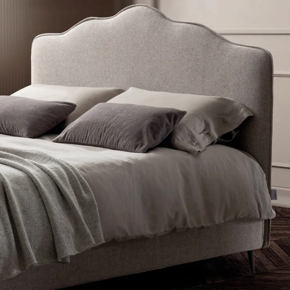 Letto Matrimoniale 160x190 con Testata a Balza Perimetrale Made in Italy - Riposo