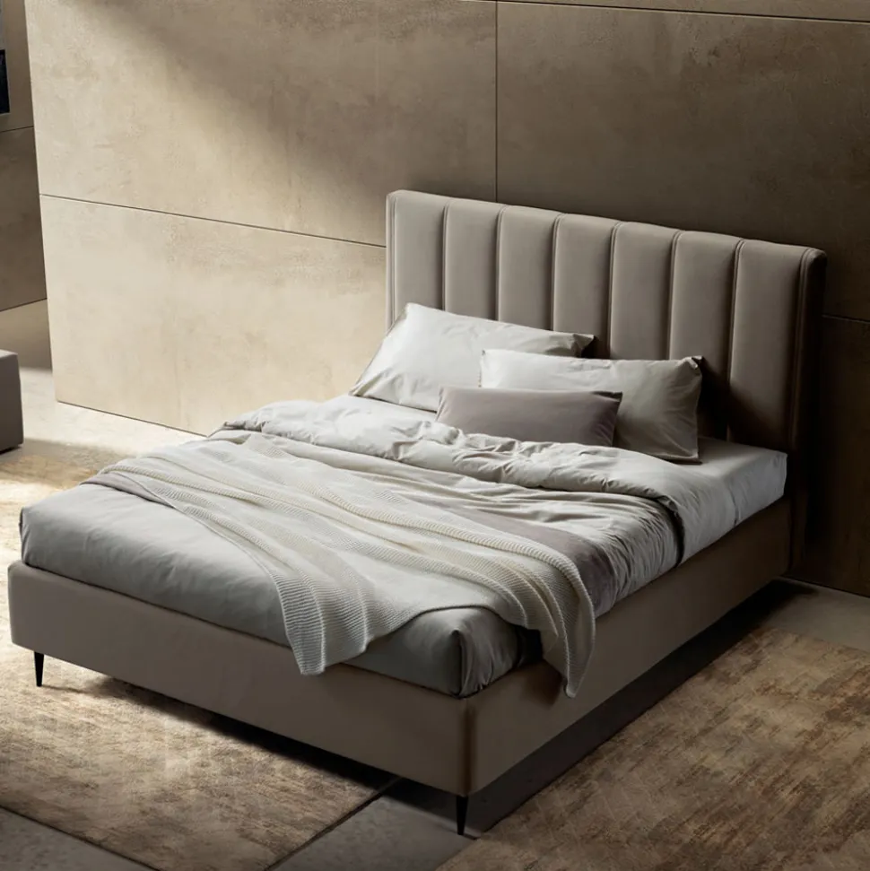Letto Matrimoniale 160x190 con Trapuntatura a Fasce Larghe Verticali - Magan