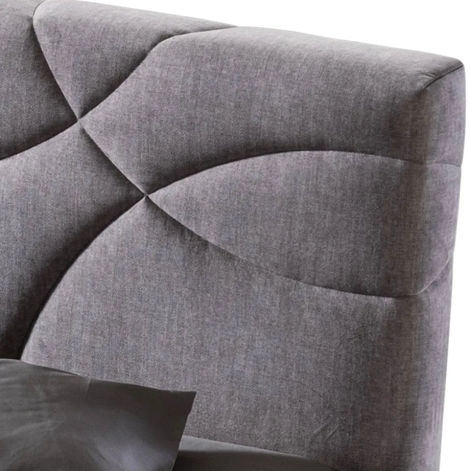 Letto Matrimoniale 160x190 con Trapuntatura di Curve ad Incroci - Girasole