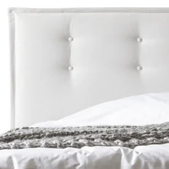Letto Matrimoniale 160x190 in Tessuto con Testata con Bottoni Made in Italy - Sogni