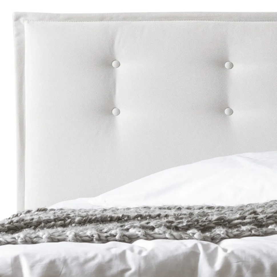 Letto Matrimoniale 160x190 in Tessuto con Testata con Bottoni Made in Italy - Sogni