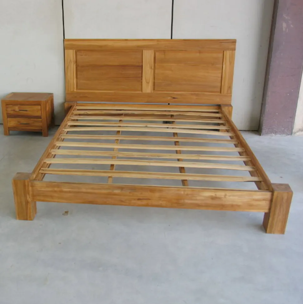 Letto Matrimoniale 160x200 Realizzato in Legno Teak Massello - Affresco