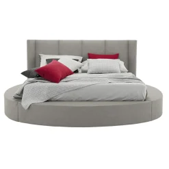 Letto Rotondo Matrimoniale con Box Contenitore in Ecopelle o Tessuto – Romantico