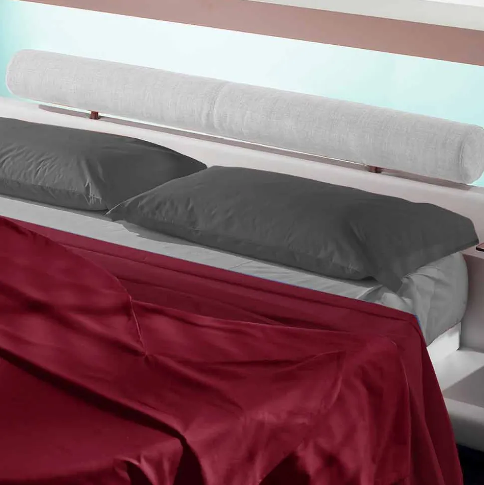 Letto Rotondo Matrimoniale Rivestito in Ecopelle, Design Made in Italy - Vesio