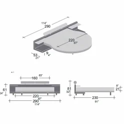 Letto Rotondo Matrimoniale Rivestito in Ecopelle, Design Made in Italy - Vesio