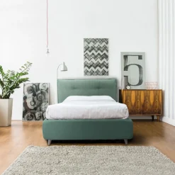 Letto Singolo Imbottito con Contenitore Opzionale Made in Italy - Akira