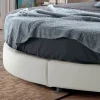 Letto Tondo Matrimoniale di Design Rivestito in Ecopelle - Faenza