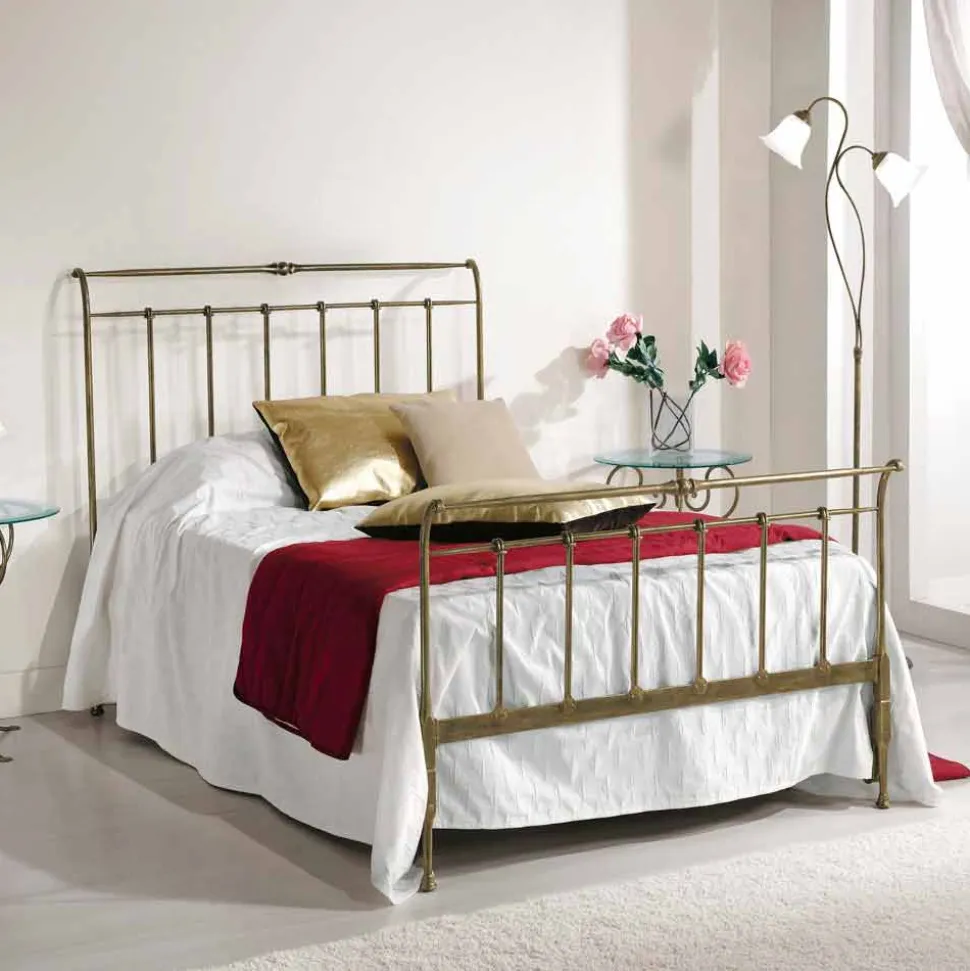 Letto una piazza e mezzo ferro battuto pieno Kelly made in Italy