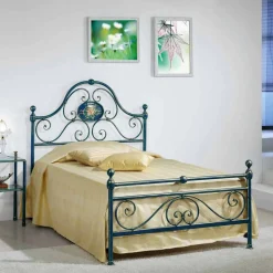 Letto una piazza e mezzo in ferro battuto schiacciato di design Gloria