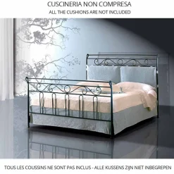 Letto Una Piazza e Mezzo in Ferro Battuto Garofano