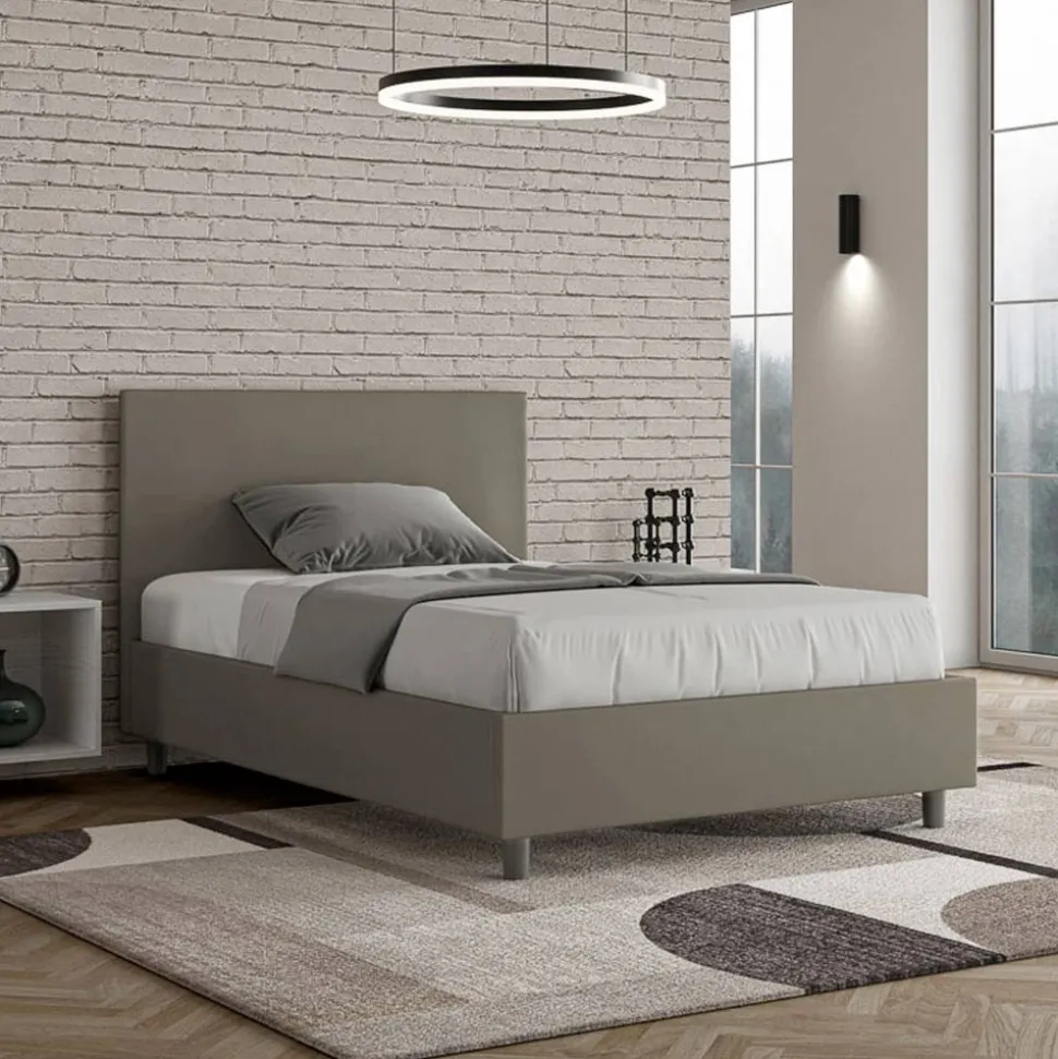 Letto Una Piazza e Mezzo 120x200 cm con Testata in Similpelle Made in Italy - Pallone